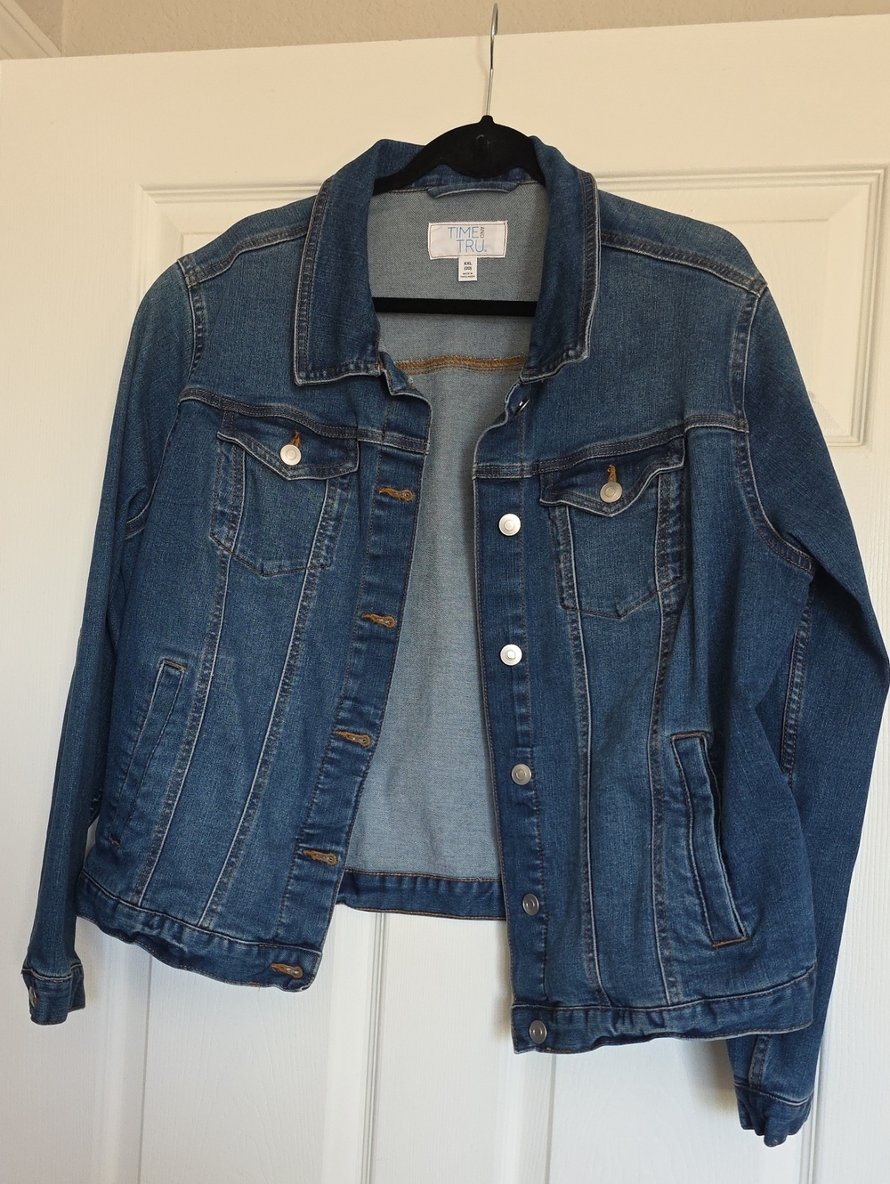 Time and Tru Medium Blue Denim Jacket with Button Front
